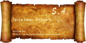 Spielman Albert névjegykártya
